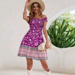 Women's purple boho dress